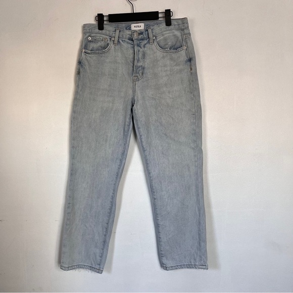 pistola Denim - Pistola Charlie High Rise Straight Jeans Button Fly Light Wash Size 28